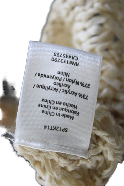 Rachel Zoe Womens Tunic Sweater Beige Boat Neck 3/4 Sleeve Acrylic Size M