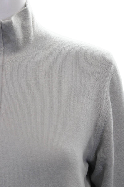Malo Women Full Zip Cashmere Blend Argyle Mock Neck Sweater Size S
