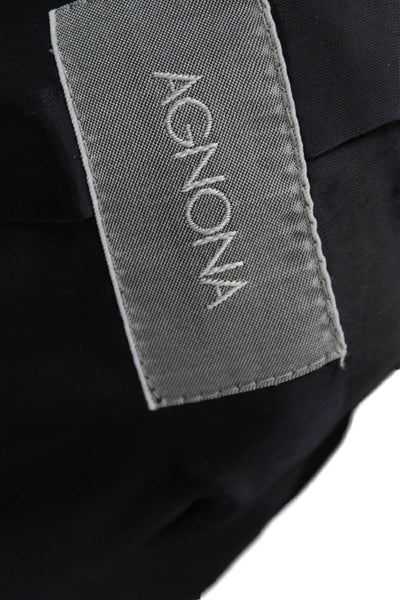 Agnona Women Overcoat Black Cashmere Button 3/4 Sleeve Size M
