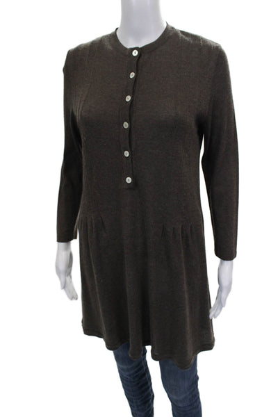 Giorgio Villa Women Sweater Dress Brown Wool Blend Longsleeve Size XS