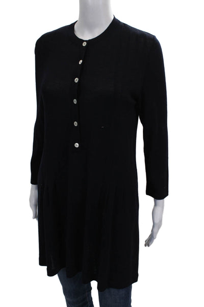 Giorgio Villa Women Merino Sweater Dress Blue Long Sleeve Size XS