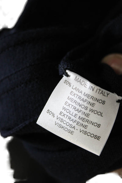 Giorgio Villa Women Merino Sweater Dress Blue Long Sleeve Size XS