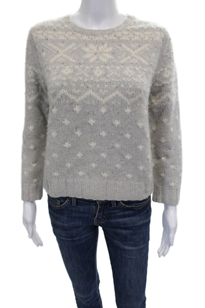 Ralph Lauren Black Label Women Gray Fair Isle Wool Pullover Size S