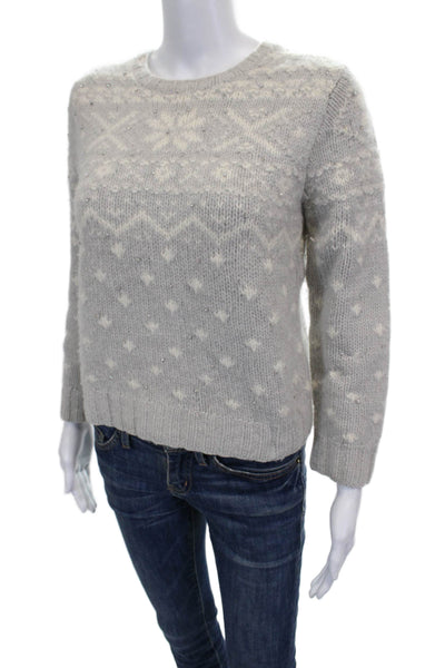 Ralph Lauren Black Label Women Gray Fair Isle Wool Pullover Size S