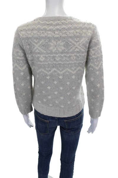 Ralph Lauren Black Label Women Gray Fair Isle Wool Pullover Size S