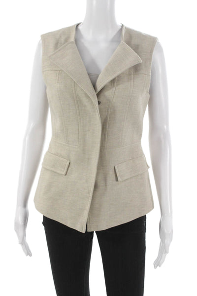 BCBG Max Azria Women Beige Sleeveless Vest Size S