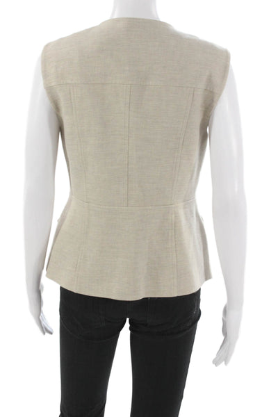 BCBG Max Azria Women Beige Sleeveless Vest Size S