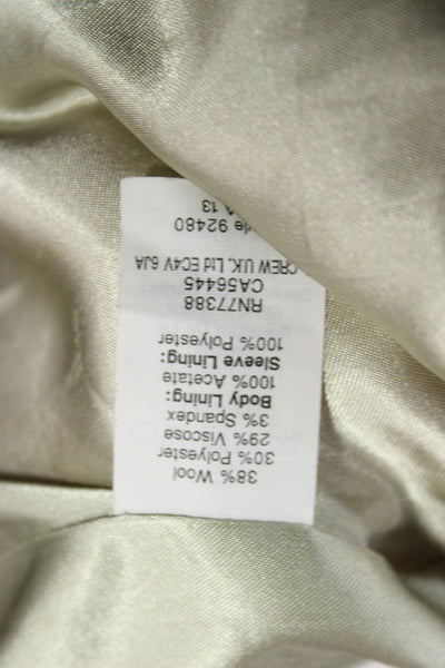 J Crew Womens Blazer Orange Wool Button Long Sleeve Size 8