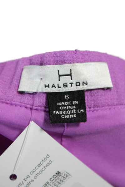 Halston Women Purple Off the Shoulder Long Sleeve Shift Dress Size 6