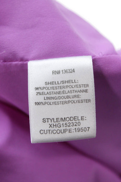 Halston Women Purple Off the Shoulder Long Sleeve Shift Dress Size 6