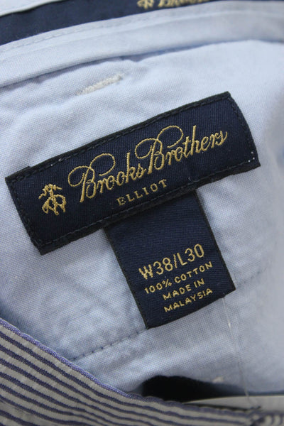 Brooks Brothers Mens Dress Pants Blue Striped Cotton Size 38