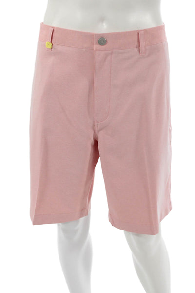Bonobos Mens Athletic Pink Polyester Button Shorts Size 38