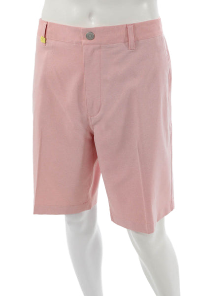 Bonobos Mens Athletic Pink Polyester Button Shorts Size 38