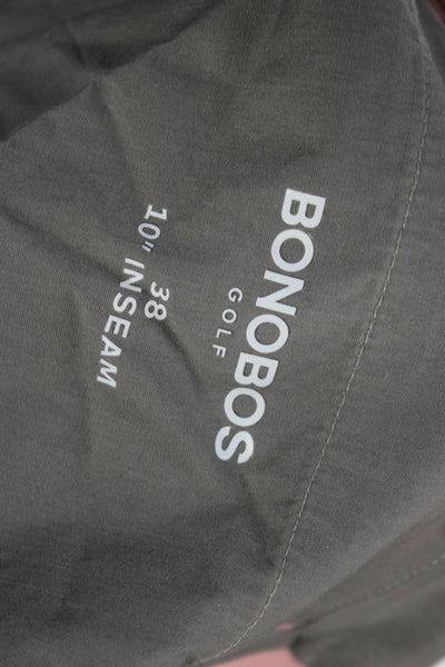 Bonobos Mens Athletic Pink Polyester Button Shorts Size 38