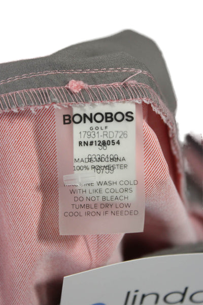Bonobos Mens Athletic Pink Polyester Button Shorts Size 38