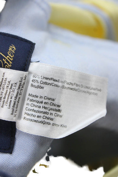 Brooks Brothers Mens Chino Pants Yellow Linen Button Inseam 30 Size 36