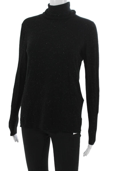 Whistles Women Black Viscose Turtleneck Pullover Sweater Long Sleeve Size 8