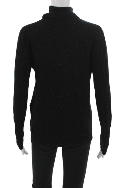 Whistles Women Black Viscose Turtleneck Pullover Sweater Long Sleeve Size 8