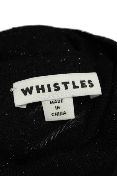 Whistles Women Black Viscose Turtleneck Pullover Sweater Long Sleeve Size 8