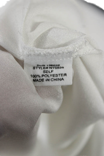 Ruby And Jenna Womens Sleeveless White Polyester Round Neck Blouse Size S