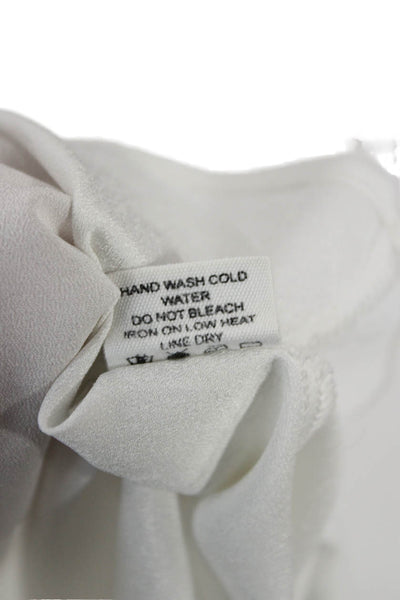 Ruby And Jenna Womens Sleeveless White Polyester Round Neck Blouse Size S