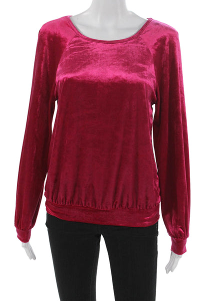 Maeve Anthropologie Women Pink Polyester Round Neck Long Sleeve Blouse Size XS