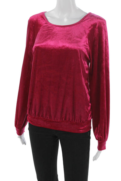 Maeve Anthropologie Women Pink Polyester Round Neck Long Sleeve Blouse Size XS