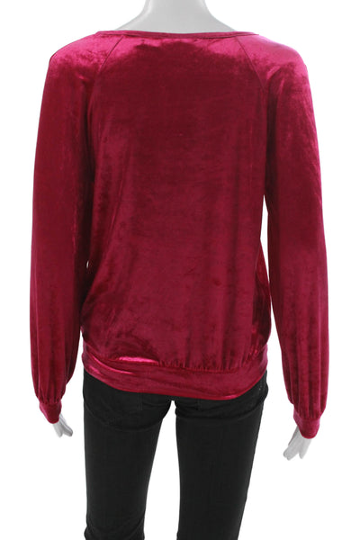 Maeve Anthropologie Women Pink Polyester Round Neck Long Sleeve Blouse Size XS