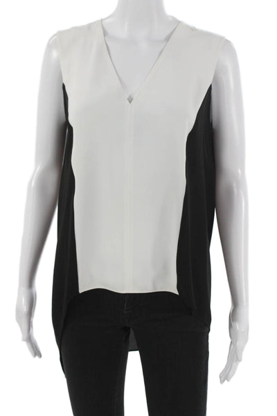 BCBGMAXAZRIA Women Tunic Blouse Black V-Neck Sleeveless Polyester Size S