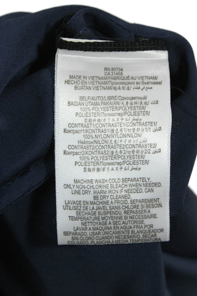BCBGMAXAZRIA Womens Basic Blue Polyester Round Neck 3/4 Sleeve Blouse Size XS