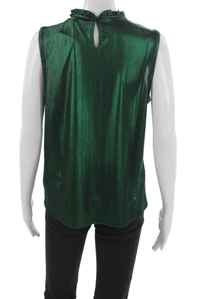 Nanette Nanette Lepore Womens Green High Neck Sleeveless Basic Tank Size S