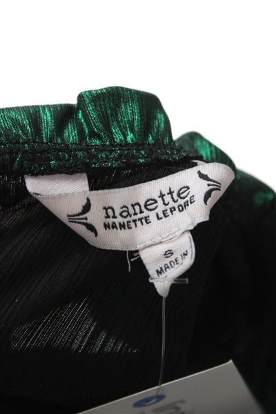 Nanette Nanette Lepore Womens Green High Neck Sleeveless Basic Tank Size S