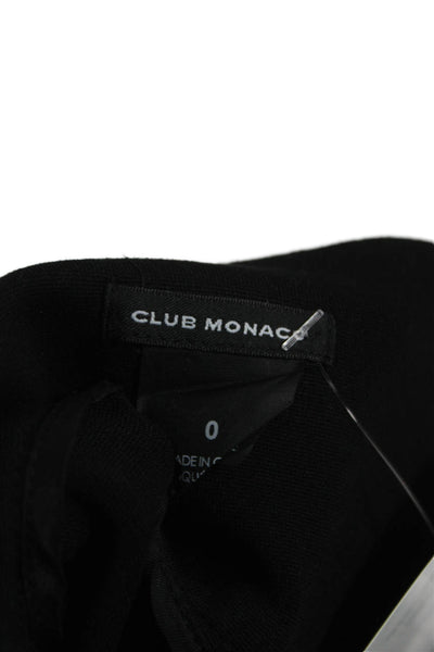 Club Monaco Women Straight Pencil Skirt Black Rayon Zip Knee Length Size 0