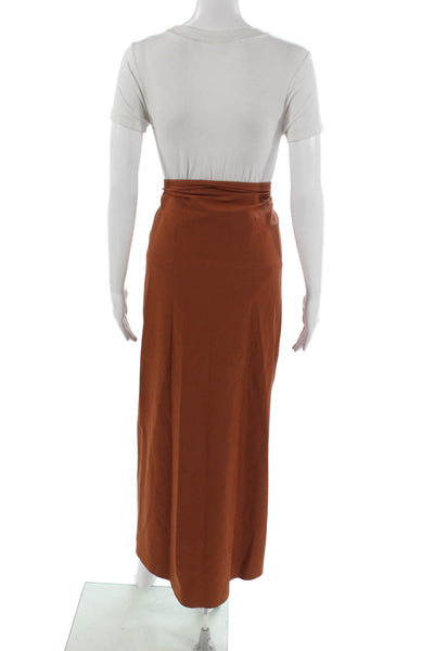 Port De O Bras Women Wrap Skirt Long Brown Nylon Tie Size S