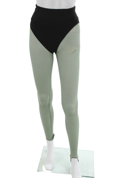 Michi Women Stirrup Leggings Green Nylon Size 2XS