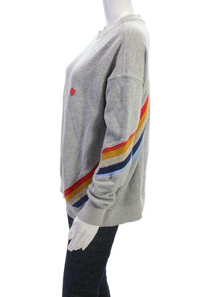 Spiritual Gangster Womens Pullover Gray Cotton Crew Neck Long Sleeve Size S