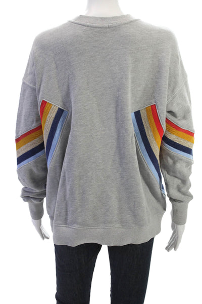 Spiritual Gangster Womens Pullover Gray Cotton Crew Neck Long Sleeve Size S