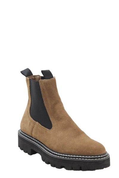 Dolce Vita Womens Suede Chelsea Heeled Ankle Boots Brown Size 7