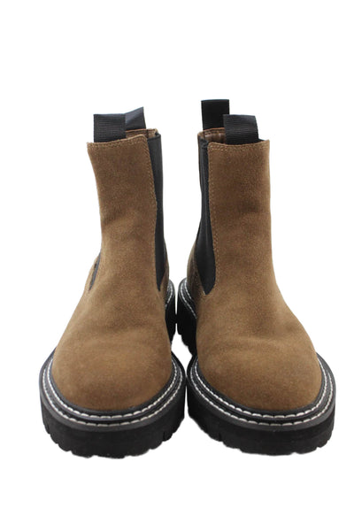 Dolce Vita Womens Suede Chelsea Heeled Ankle Boots Brown Size 7