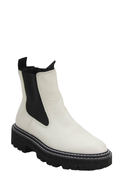 Dolce Vita Womens Leather Pull-On Chelsea Ankle Boots White Size 7