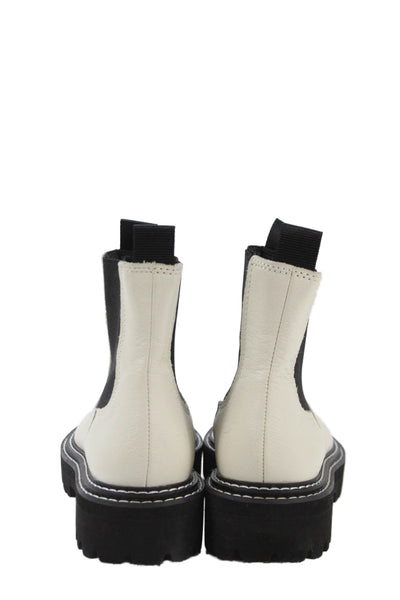 Dolce Vita Womens Leather Pull-On Chelsea Ankle Boots White Size 7