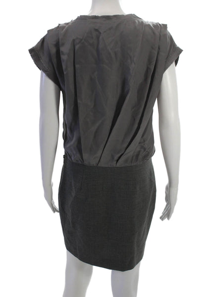 Rebecca Taylor Womens Gray Sheath Dress Short Sleeve Round Neck Size 2