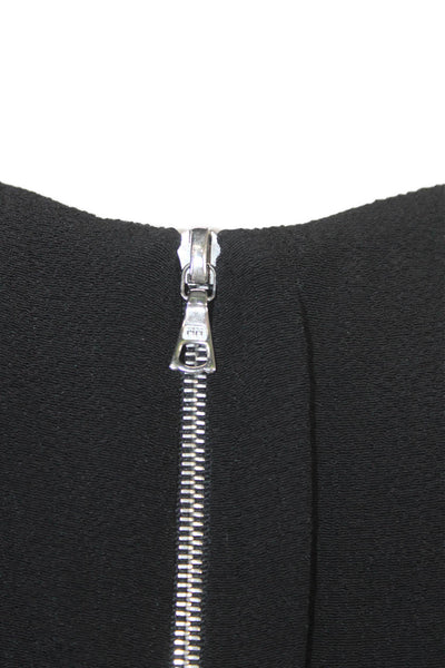 Sandro Paris Women Black Shift Dress Sleeveless Viscose Zip Short Size S