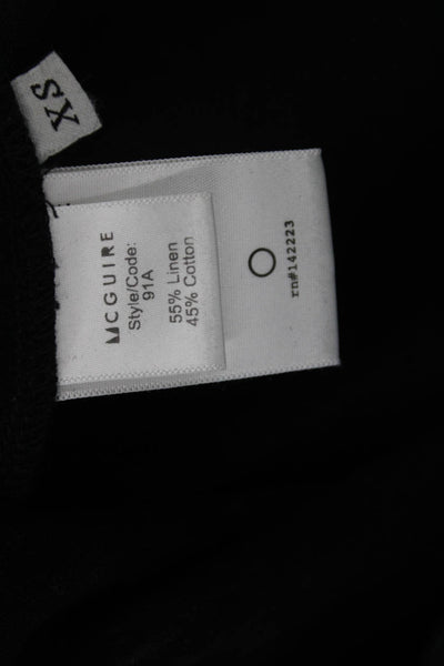 McGuire Womens Shift Dress Black Linen High Neck Sleeveless Short Size XS