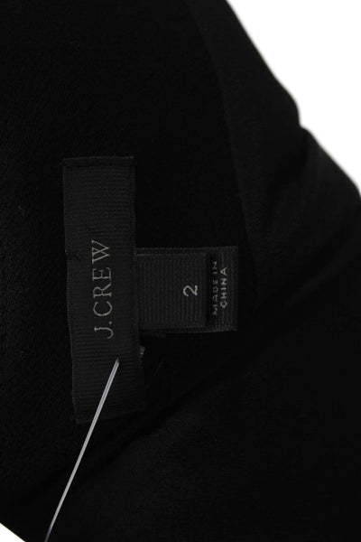 J Crew Women Jumpsuit Black Viscose Round Neck Zip Sleeveless Size 2