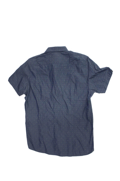 Ted Baker Mens Short Sleeve Spotted Print Button Down Shirt Blue Size 4