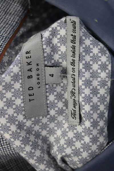 Ted Baker Mens Short Sleeve Spotted Print Button Down Shirt Blue Size 4