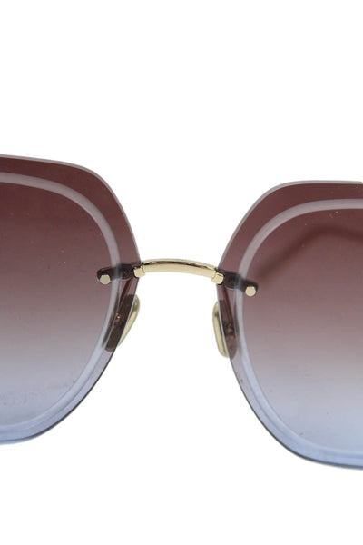 Christian Dior Womens Large Rimless Square Ultra Dior SU Sunglasses Gold Tone