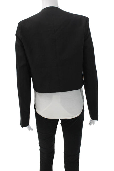 4th Reckless Womens Black Blazer Long Sleeve Snap Size XS