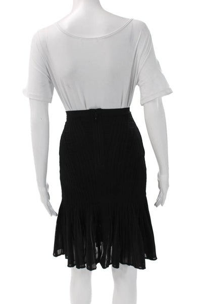Herve Leger Women Bandage Skirt Black Rayon Zip Size XS